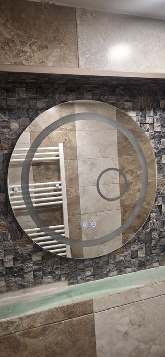 Vand oglinda rotunda cu led si dezaburire