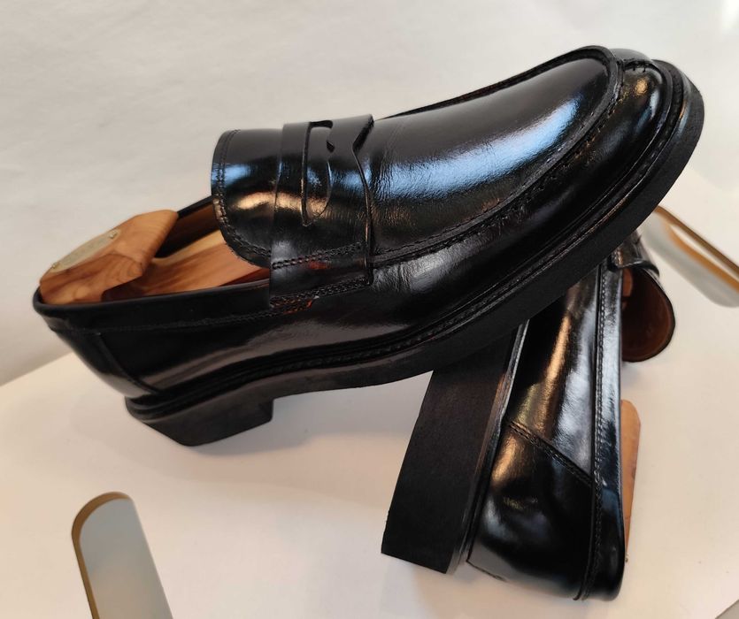 Pantofi loafer 39 40 penny Cueria NOI piele naturala negru lucios