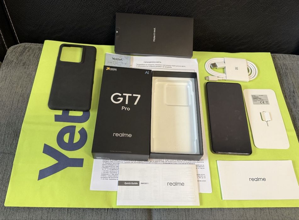 КАТО НОВ 512GB Realme GT 7 Pro Гаранция Yettel 2027г. Orange gt7