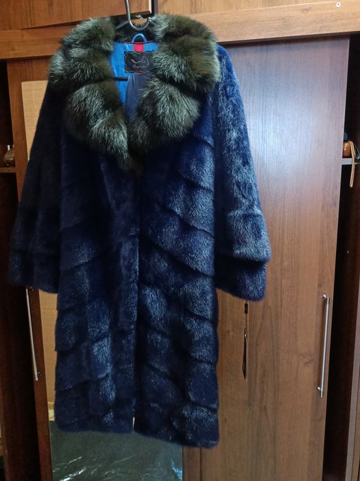 Норковая шуба с соболем