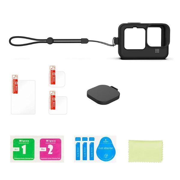 Комплект калъф и стъклен протектор GARV за GoPro Hero 9/10/11/12 Black