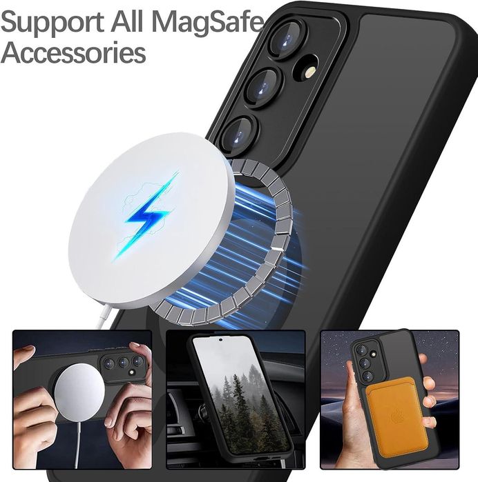 Матов magsafe кейс за samsung galaxy a56 - черен