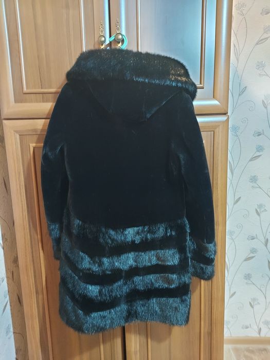 Шуба мутон с норкой