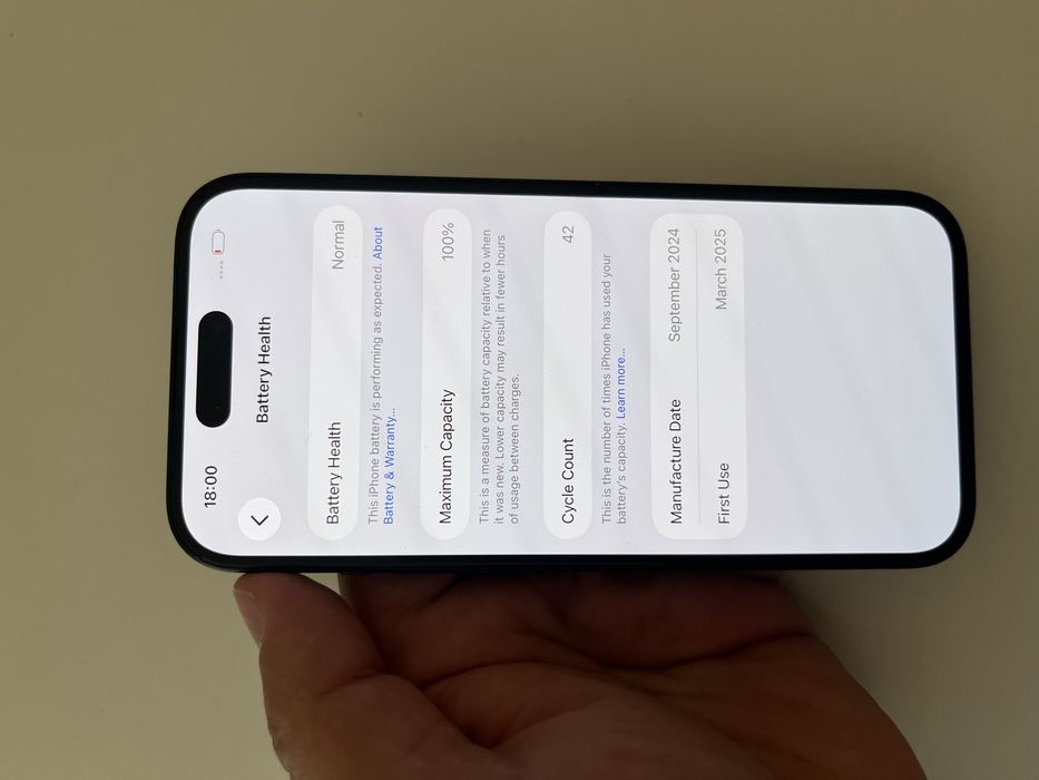 Iphone 15 128GB 100% bat 42 цикли