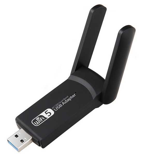 Високоскоростен Wi-Fi приемник с две антени 5G 866mbp USB адаптер