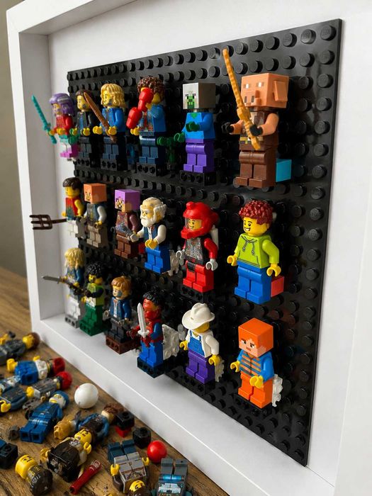 Ramă lemn figurine LEGO minifigures – cadou pt colecționari