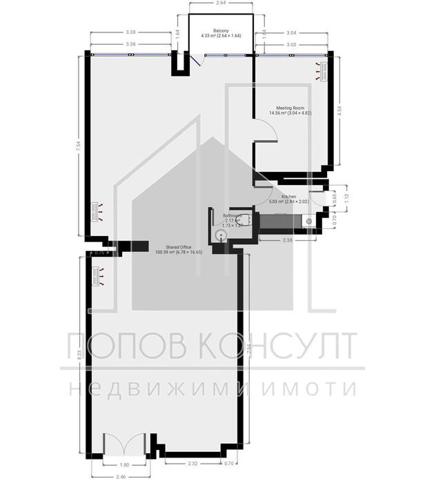 Дава се под наем Офис в Пловдив, Център - 130 кв.м за 1445.85 € - Снимка #6