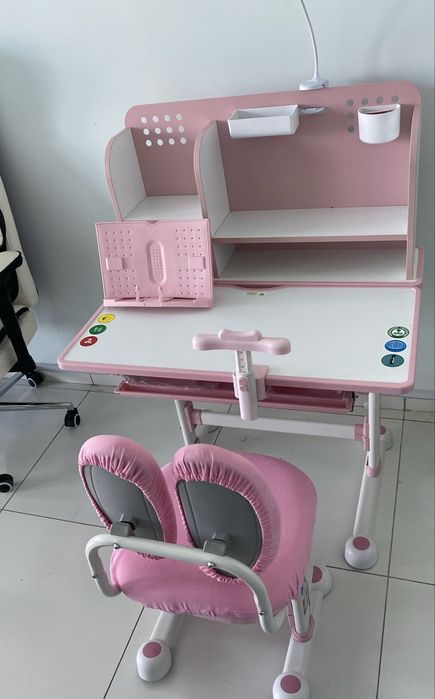 Детская парта со стулом, регулируемая высота