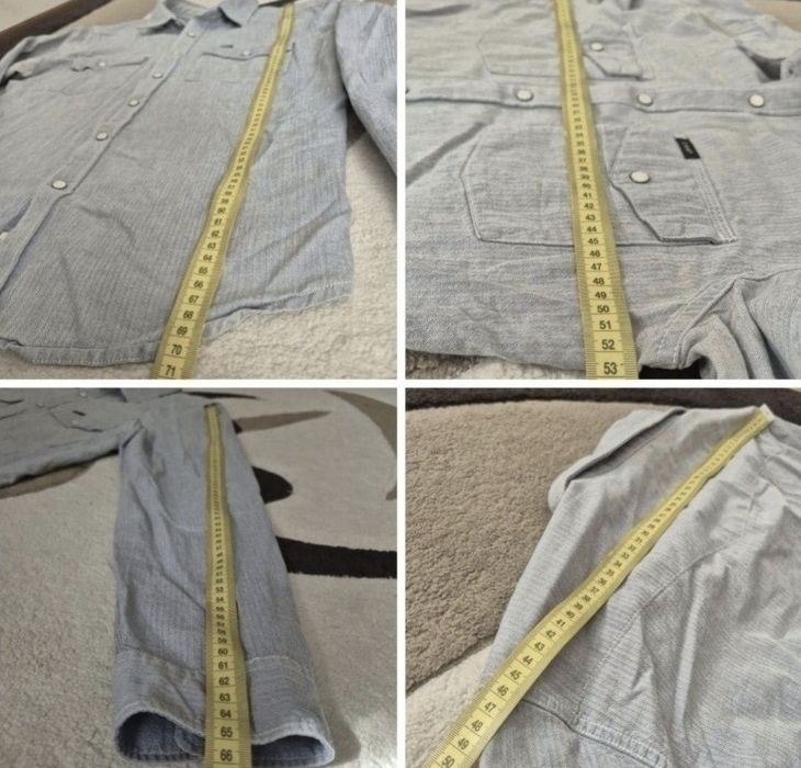 Camasa de blugi, bărbaţi, Lee, Slim Western Albastru, M / L