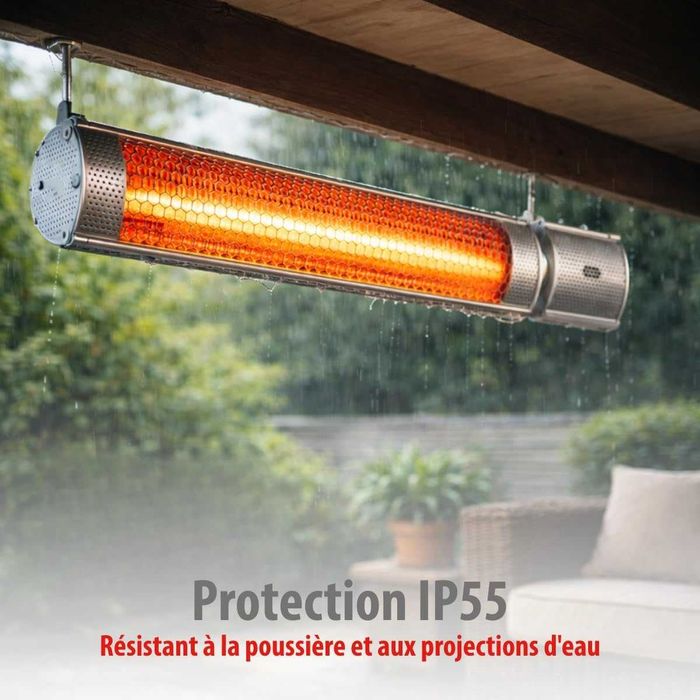 Инфрачервен нагревател Alpina 2000W с дистанционно управление IP55