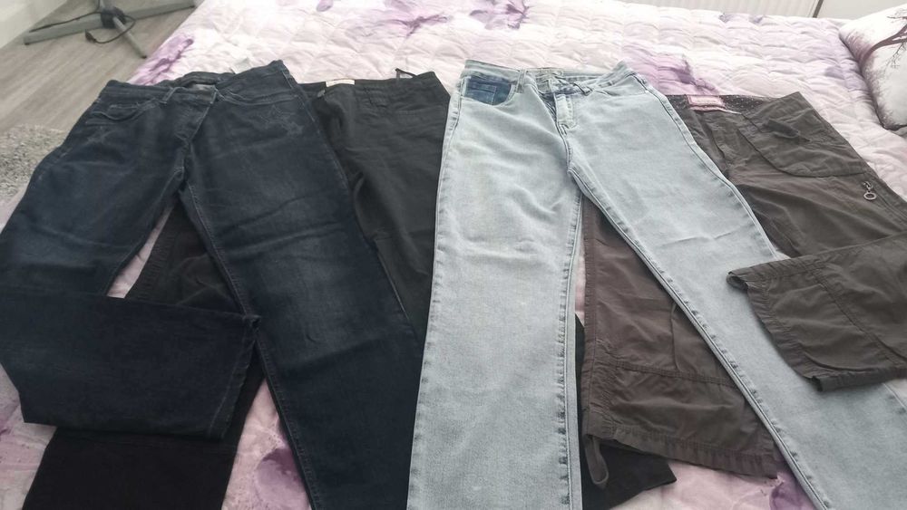 Lot 5 perechi: blugi + pantaloni damă - M36/8 - statură scundă