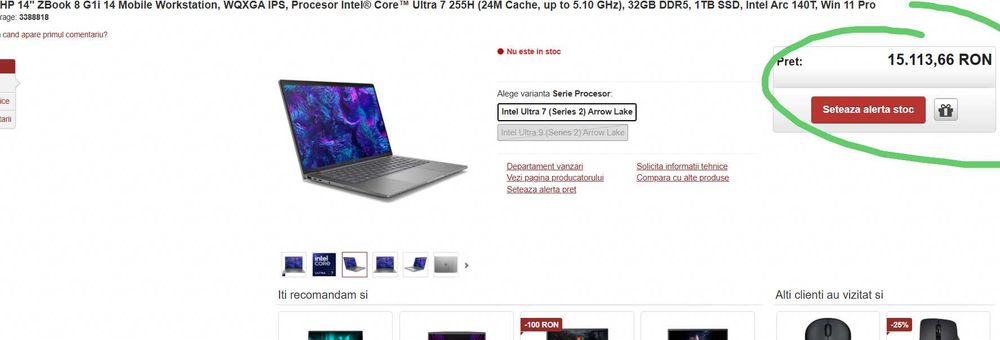 Laptop HP ZBook 8 G1i 14-inch Workstation Intel Ultra 7 255H 32GB Ram Nvidia RTX 500 1TB SSD