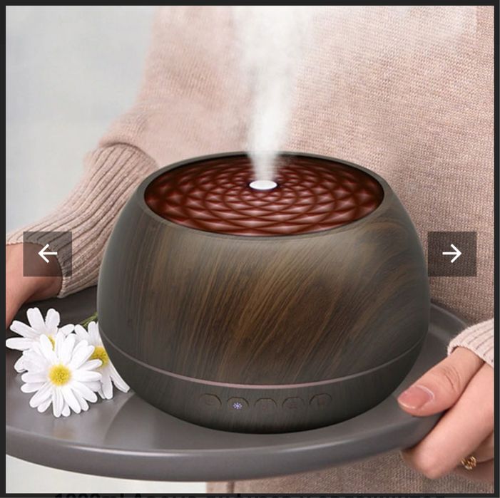 1000ml Арома дифузер и овлажнител тъмно дърво, дистанционно+подарък