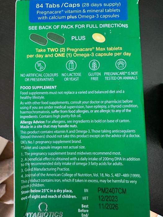 Pregnacare добавки за бременни