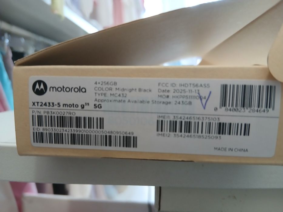 Чисто нов 256GB MOTOROLA 5G с гаранция и застраховка