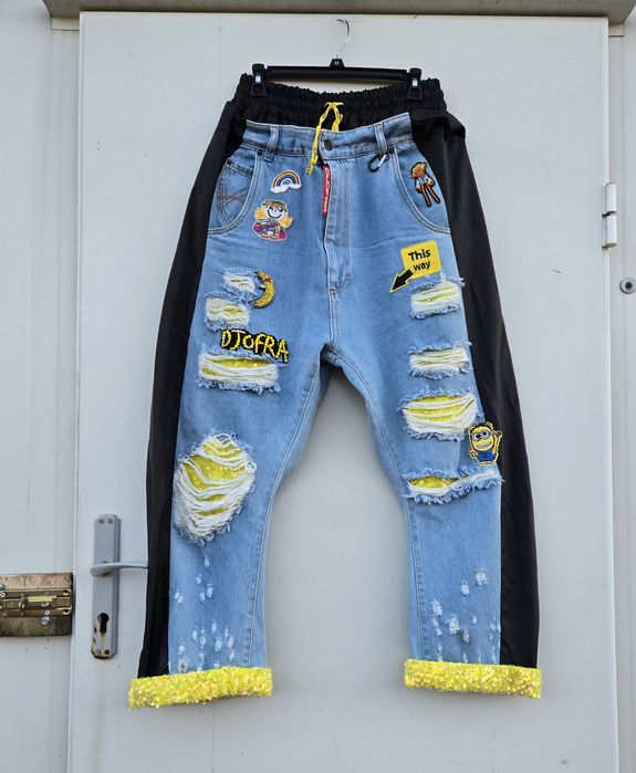 Djofra уникални дамски дънки бойфренд модел М/Л размер