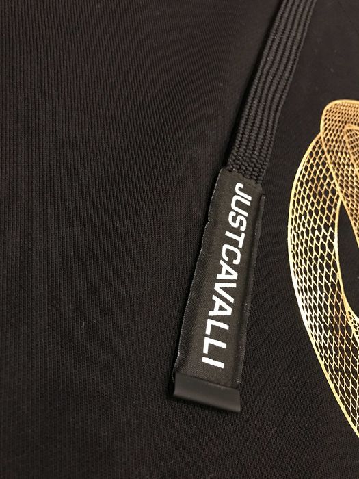 JUST CAVALLI, Суичър- Рокля със ЗЛАТНО Лого и ПРОЗРАЧНИ Вложки,  XL