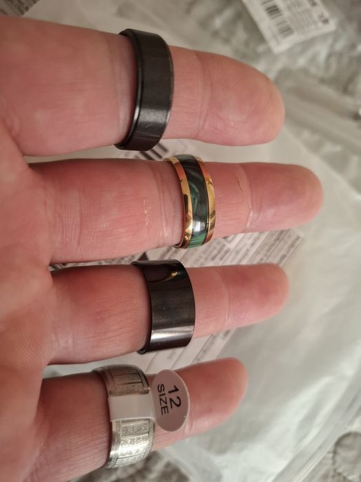 2 inele inox ,2 inele titan