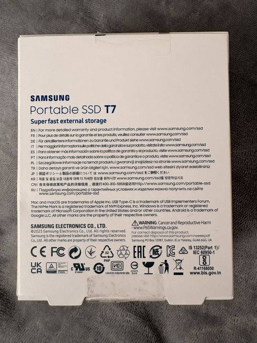 SSD extern Samsung T7 1TB – NOU, nefolosit, doar desfăcut pt poze