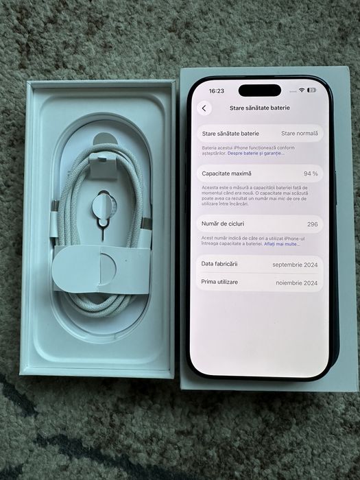 iPhone 16 Pro ca nou, full box, factura și garanție