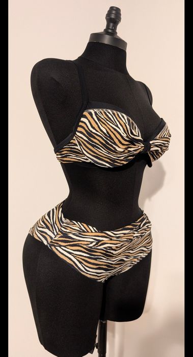Costum de baie 2 piese animal print | talie înaltă | impecabil