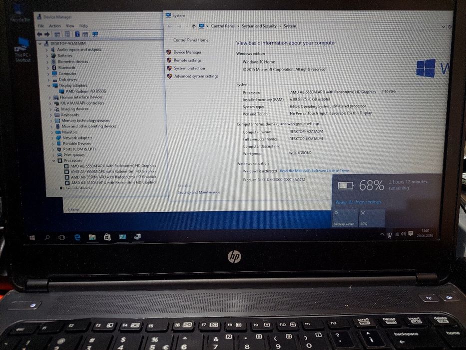Laptop HP Probook AMD A8