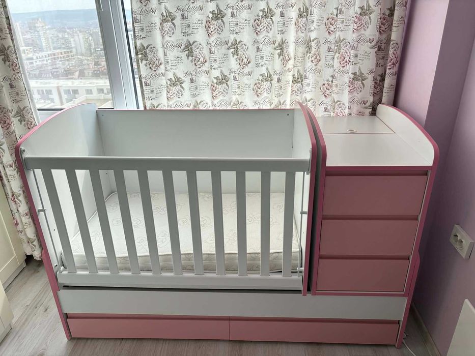 Дървена кошара Dizain Baby Luna 65/110 + Матрак