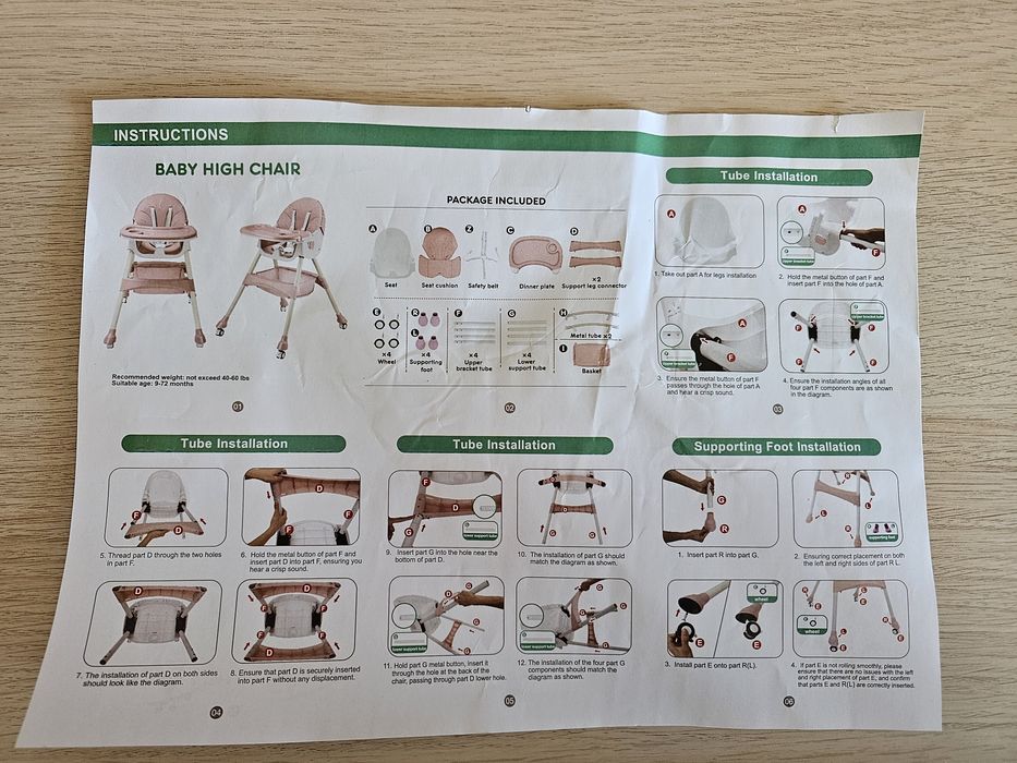 scaun de masa de  bucătărie pentru copii