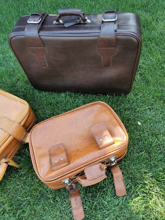 Set de geamantane,valize din piele