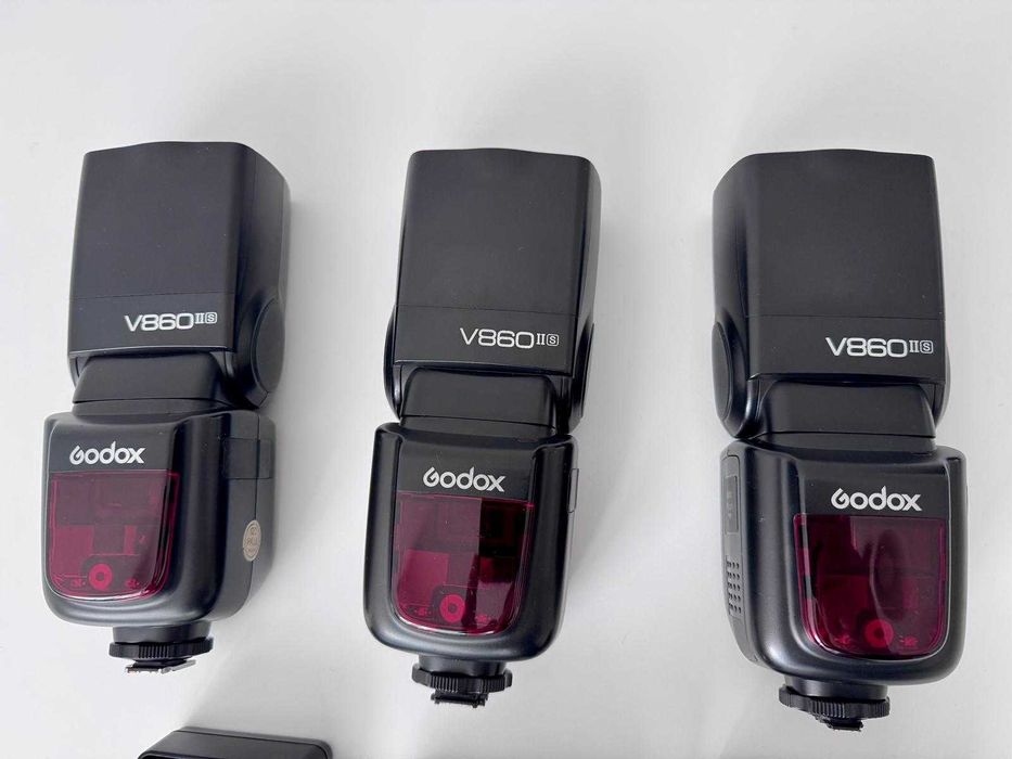 Pachet Profesional Godox Sony: 3x Bliț V860II-S + Transmițător XPro + Accesorii