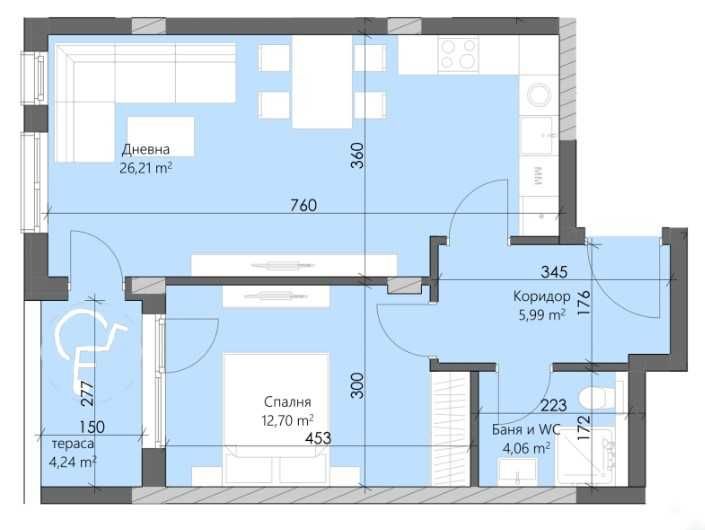 Продава се Двустаен апартамент в Пловдив, Кършияка - 76 кв.м за 1199 €/кв.м - Снимка #1