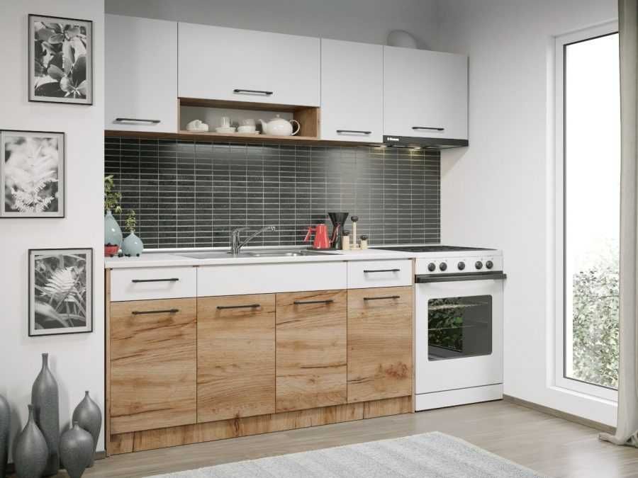 Set Mobila Bucatarie Gastro 220 Alb/Stejar – C20