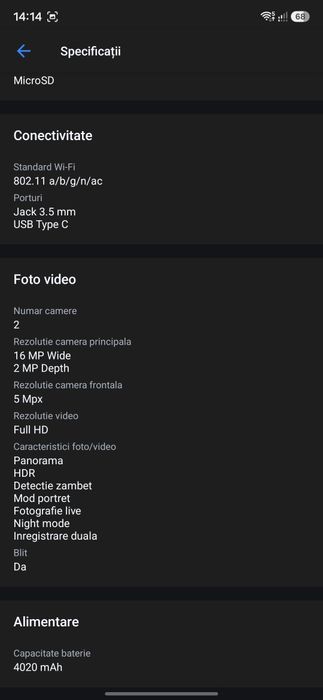 Telefon mobil Motorola Moto E22, Dual SIM, 64GB, 4GB RAM, 4G, Crystal Blue