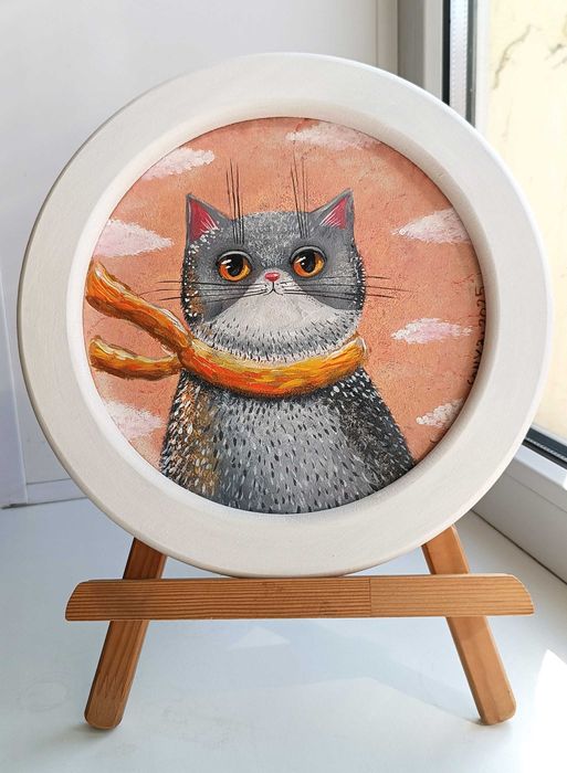 Круглая картина в раме, 20 см