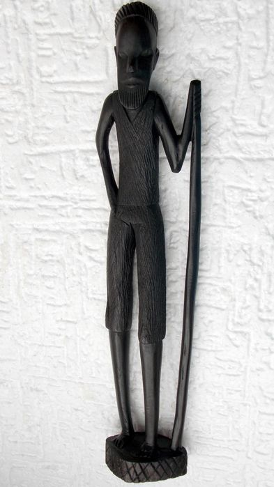 statueta unicat sculptura lemn abanos 37cm arta africana colectie