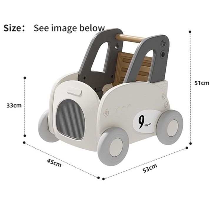 Ходунки-каталка-машинка 4 в 1 (белый)