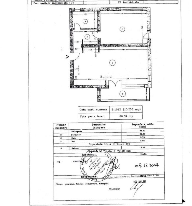Apartament 3 camere – Str. Smârdan | 79,5 mp | Loc parcare | Etaj 2/3