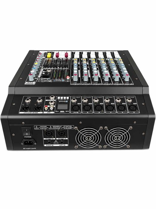 Mixer audio  2 x 500W 6 canale cu amplificator 16 efecte digital DSP USB Bluetooth Egalizator