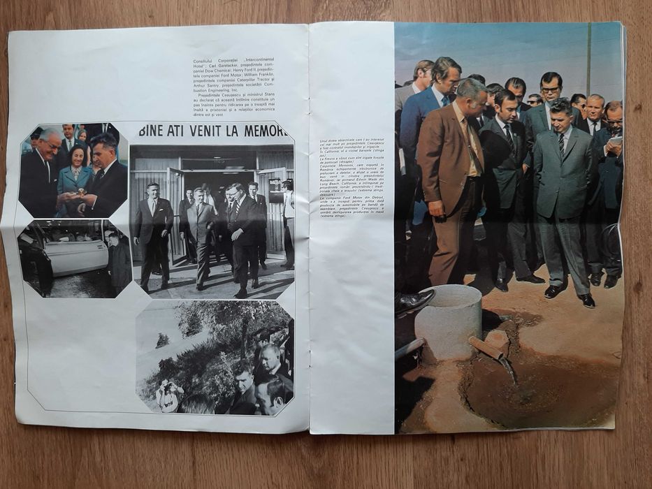 Revista veche comunista propaganda Presedintele Ceausescu in SUA Nixon vizita