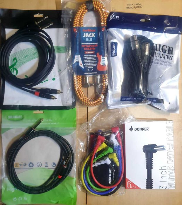 Кабели инструментальные, джеки 6.3 мм, XLR, RCA