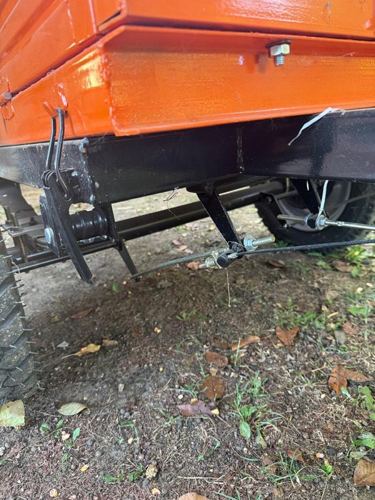 Remorcă motocultor Wolfson 500 kg, basculabilă, cu frână și suspensie