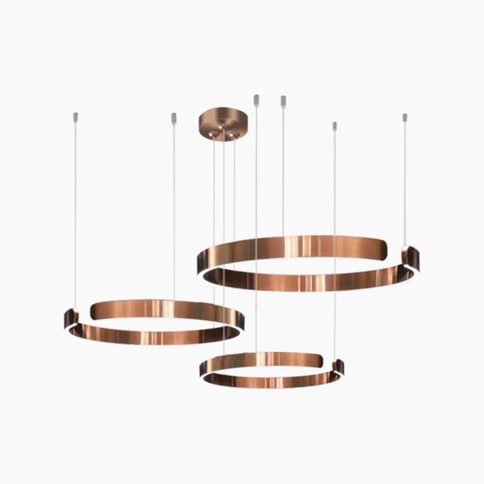 Стилен висящ LED, полилей розово злато