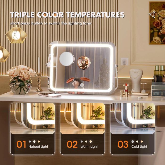 Oglinda make-up cu led