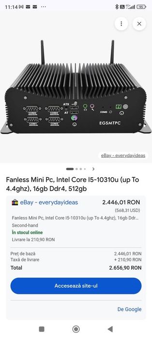 Mini pc fanless 16/512gb Nou