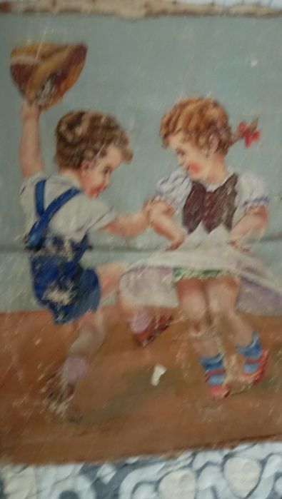 Две  картины  1 Охота, 2 Дети в танце.