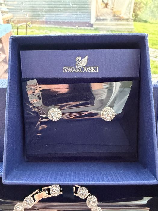 Set Swarovski Angelic argintiu colier, bratara, cercei