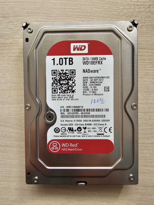 HDD WD Red WD10EFRX, 1TB NAS Health 100% – Testat