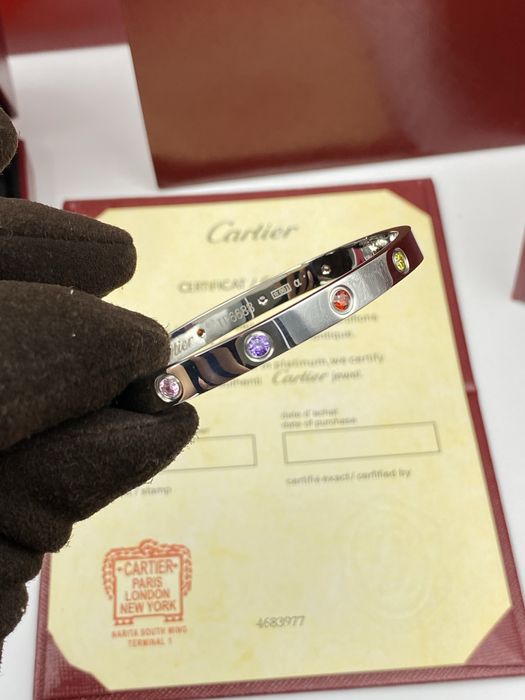 Brățară Cartier LOVE 19 White Gold 750 cu 10 diamante cu cutie