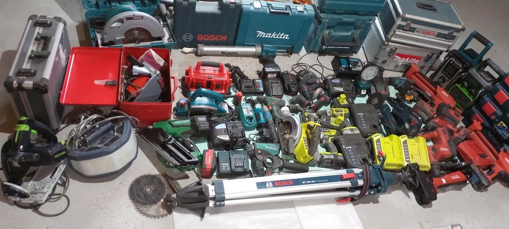 Filetanta flex circular pistol ancora percutanta proiector acumulator 18v incarcator Milwaukee Bosch Hilti Makita Ryobi Flex Metabo Festool freza Mafe