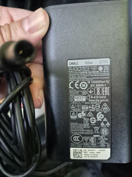 Оригинално зарядно за Dell 65W, 19.5v ,  7.4mm с пин